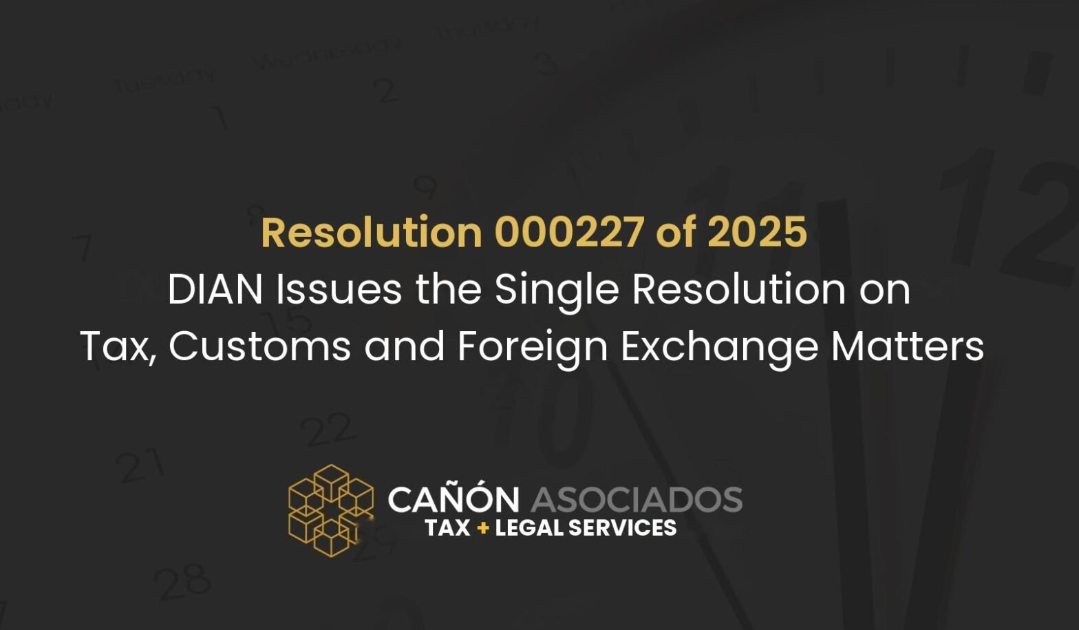 DIAN Issues the Single Tax, Customs and Foreign Exchange Resolution (RUE–TAC) 2025