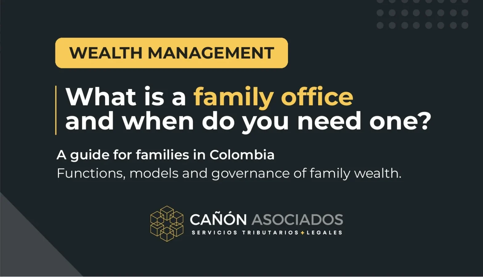 What is a family office? Guide to family office services in Colombia by Cañón Asociados