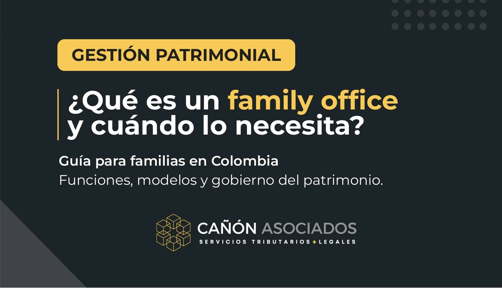 Qué es un family office y cuándo lo necesita una familia en Colombia